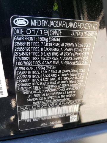 Photo 11 VIN: SALGS2SV6KA546837 - LAND ROVER RANGE ROVE 