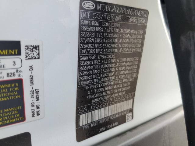 Photo 13 VIN: SALGS2SV7JA502487 - LAND ROVER RANGE ROVE 