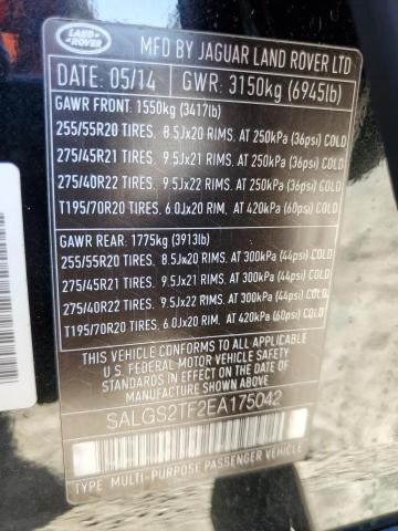 Photo 12 VIN: SALGS2TF2EA175042 - LAND ROVER RANGE ROVE 