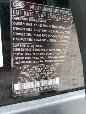 Photo 11 VIN: SALGS2TF2FA226525 - LAND ROVER RANGE ROVE 