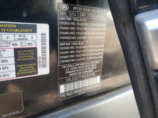 Photo 12 VIN: SALGS2TF4FA209192 - LAND ROVER RANGE ROVE 