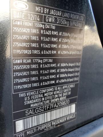 Photo 11 VIN: SALGS2TF7FA209820 - LAND ROVER RANGE ROVE 