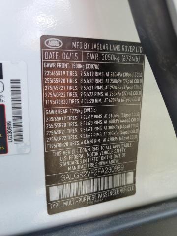 Photo 12 VIN: SALGS2VF2FA230989 - LAND ROVER RANGE ROVE 