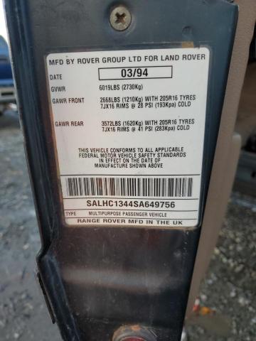 Photo 12 VIN: SALHC1344SA649756 - LAND ROVER RANGE ROVE 