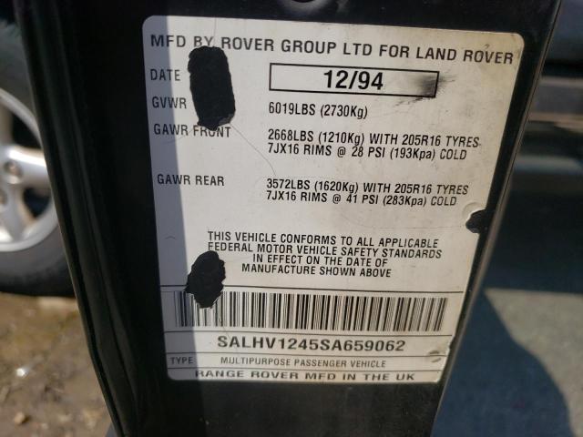 Photo 9 VIN: SALHV1245SA659062 - LAND ROVER RANGE ROVE 