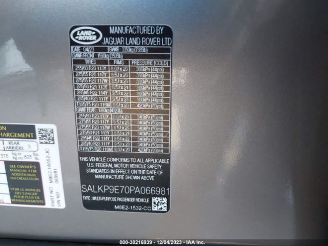 Photo 8 VIN: SALKP9E70PA066981 - LAND ROVER RANGE ROVER 