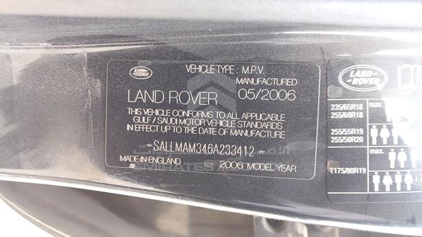 Photo 1 VIN: SALLMAM346A233412 - RANGE ROVER AUTOBIOGRAPHY 