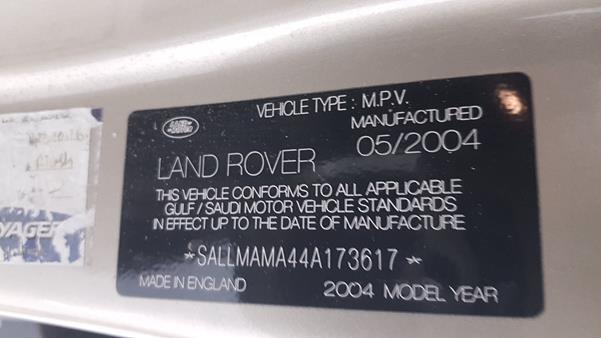 Photo 2 VIN: SALLMAMA44A173617 - RANGE ROVER VOGUE 