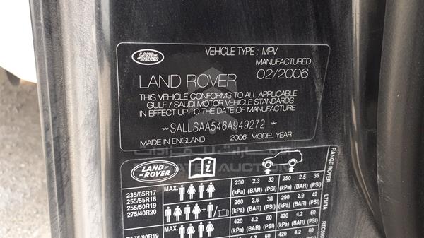 Photo 2 VIN: SALLSAA546A949272 - LAND ROVER RANGE ROVER SPORT HSE 