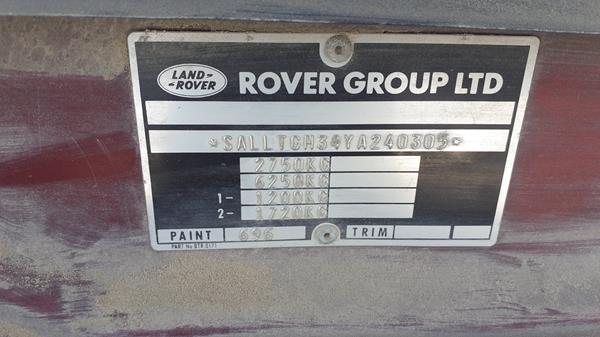 Photo 1 VIN: SALLTGM34YA240305 - LAND ROVER DISCOVERY 