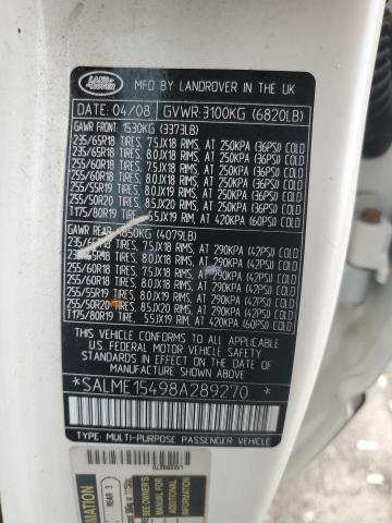 Photo 12 VIN: SALME15498A289270 - LAND ROVER RANGE ROVE 