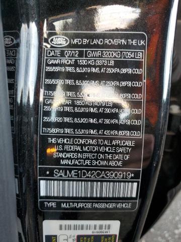 Photo 12 VIN: SALME1D42CA390919 - LAND ROVER RANGE ROVE 