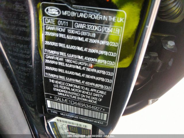 Photo 8 VIN: SALME1D44BA344927 - LAND ROVER RANGE ROVE 