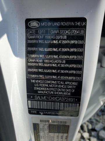 Photo 12 VIN: SALME1D4XCA372491 - LAND ROVER RANGE ROVE 