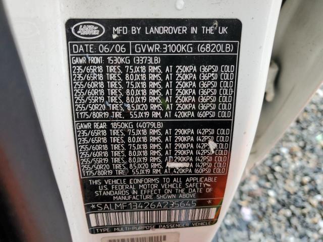 Photo 12 VIN: SALMF13426A235645 - LAND ROVER RANGEROVER 