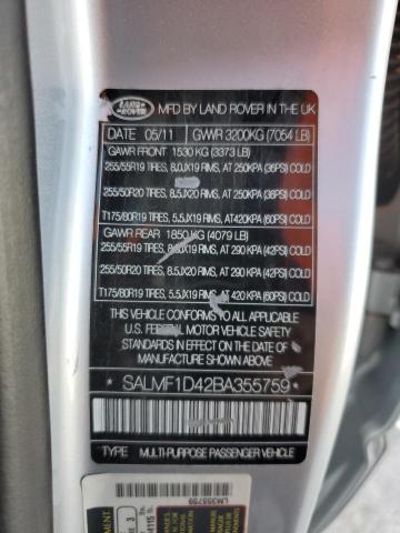 Photo 12 VIN: SALMF1D42BA355759 - LAND ROVER RANGE ROVE 