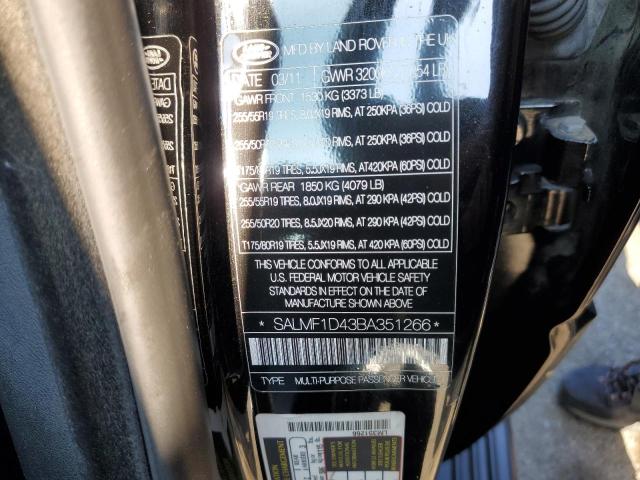 Photo 12 VIN: SALMF1D43BA351266 - LAND ROVER RANGE ROVE 