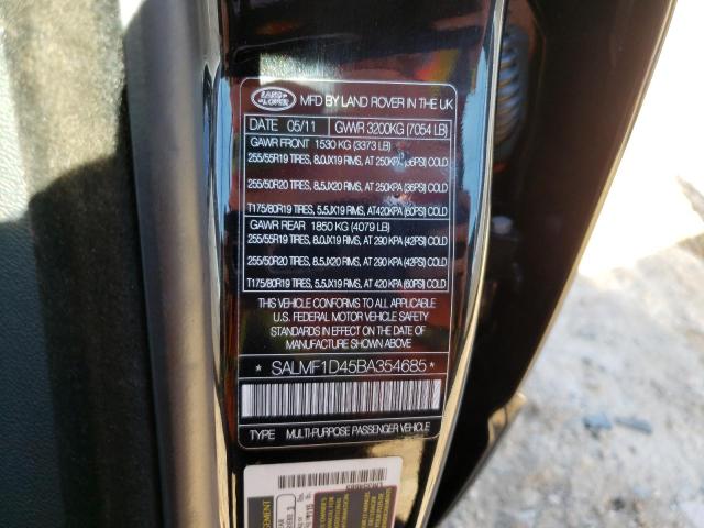 Photo 11 VIN: SALMF1D45BA354685 - LAND ROVER RANGE ROVE 