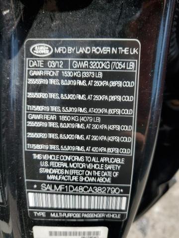 Photo 11 VIN: SALMF1D48CA382790 - LAND ROVER RANGE ROVE 