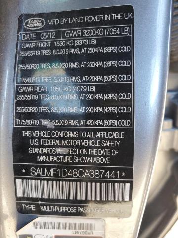 Photo 11 VIN: SALMF1D48CA387441 - LAND ROVER RANGEROVER 