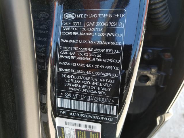 Photo 9 VIN: SALMF1D49BA349067 - LAND ROVER RANGE ROVE 