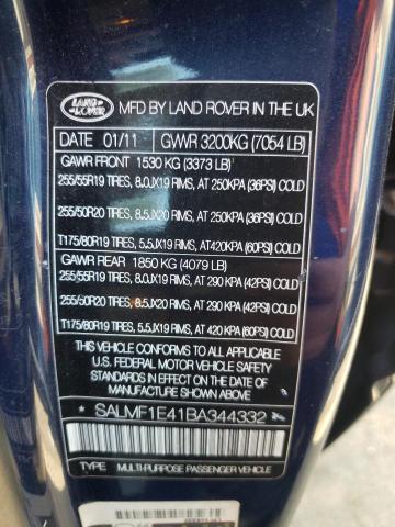 Photo 9 VIN: SALMF1E41BA344332 - LAND ROVER RANGE ROVE 