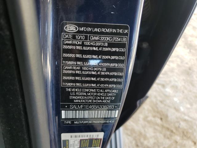 Photo 9 VIN: SALMF1E46BA338283 - LAND ROVER RANGE ROVE 