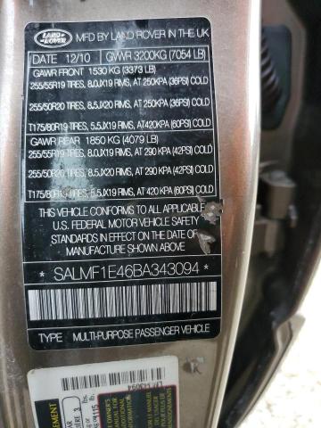 Photo 9 VIN: SALMF1E46BA343094 - LAND ROVER RANGE ROVE 