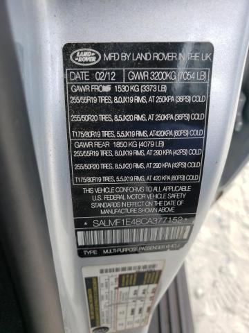 Photo 12 VIN: SALMF1E48CA377152 - LAND ROVER RANGE ROVE 