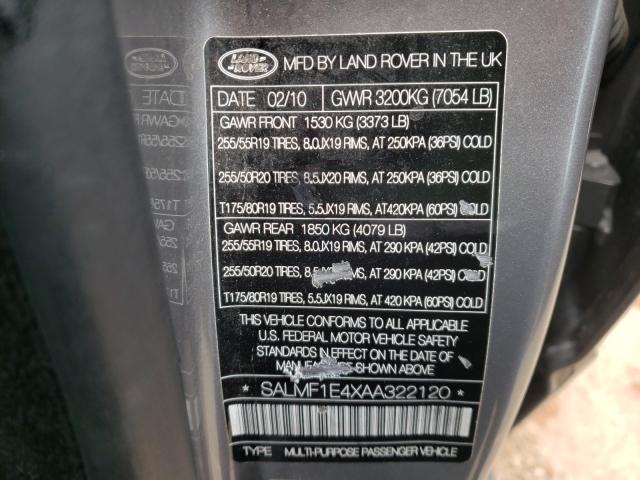 Photo 9 VIN: SALMF1E4XAA322120 - LAND ROVER RANGE ROVE 