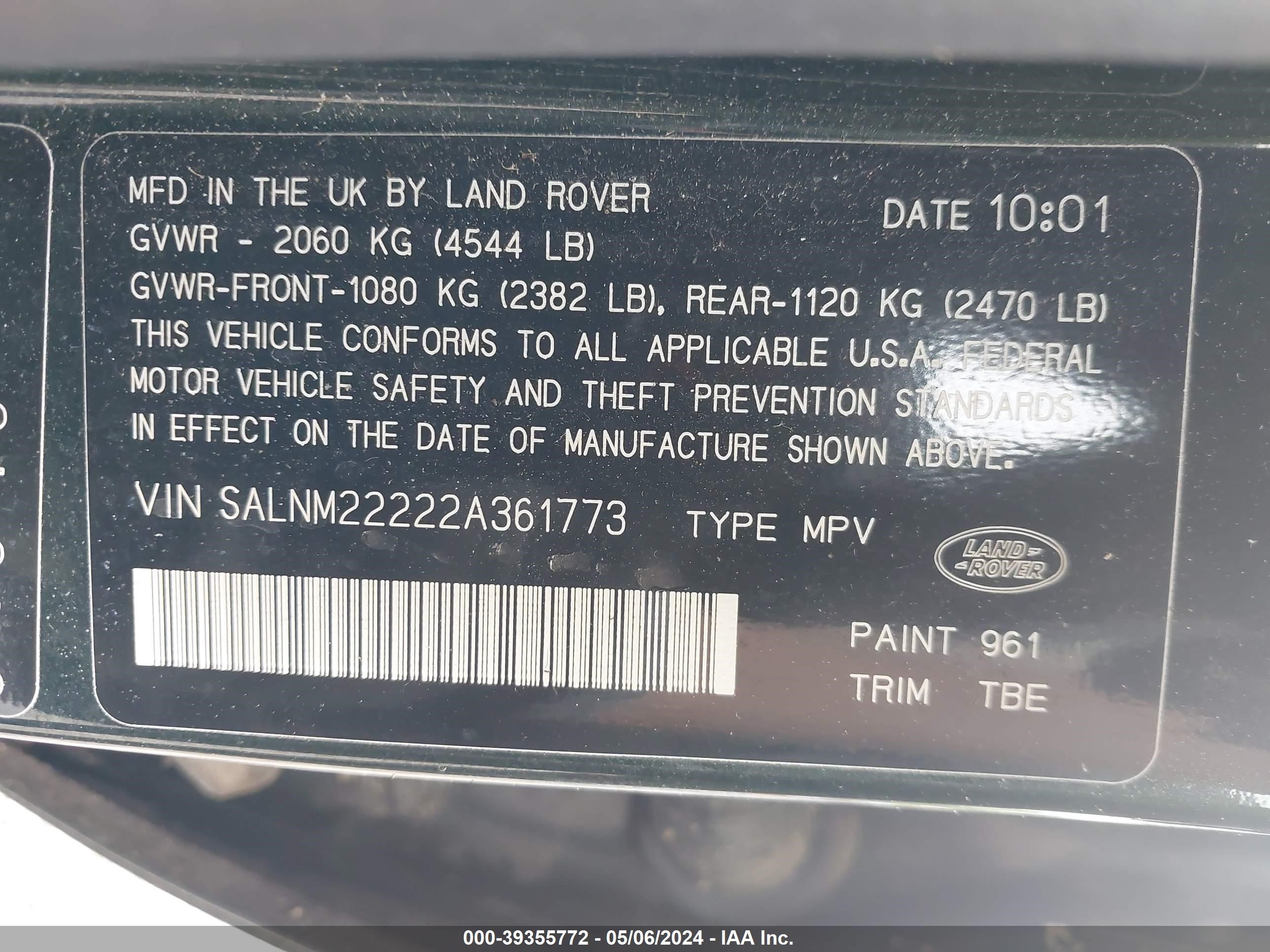 Photo 8 VIN: SALNM22222A361773 - LAND ROVER FREELANDER 