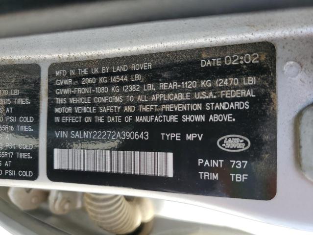 Photo 11 VIN: SALNY22272A390643 - LAND ROVER FREELANDER 