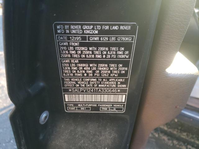 Photo 12 VIN: SALPV1241TA330646 - LAND ROVER RANGE ROVE 