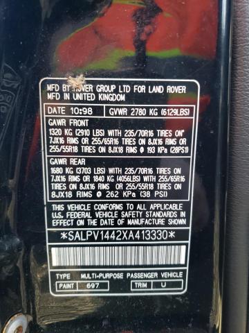 Photo 11 VIN: SALPV1442XA413330 - LAND ROVER RANGE ROVE 