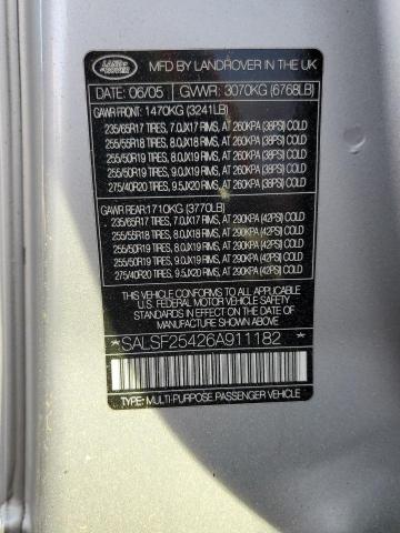 Photo 12 VIN: SALSF25426A911182 - LAND-ROVER RANGE ROVE 