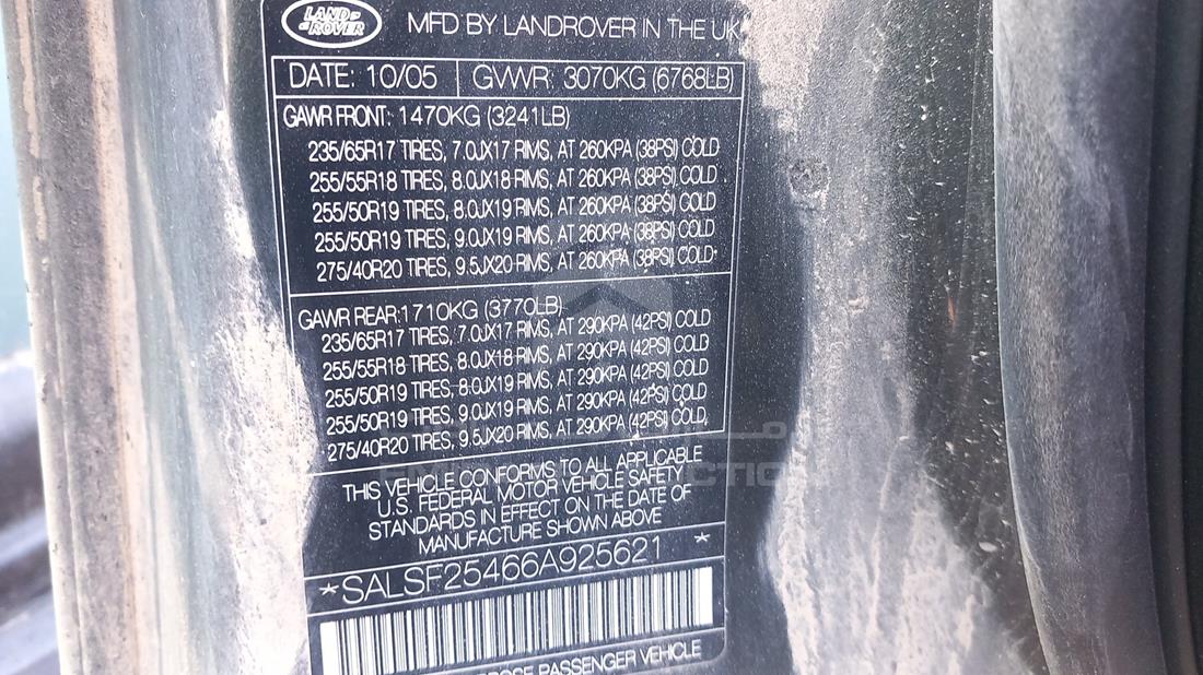 Photo 1 VIN: SALSF25466A925621 - RANGE-ROVER SPORT 