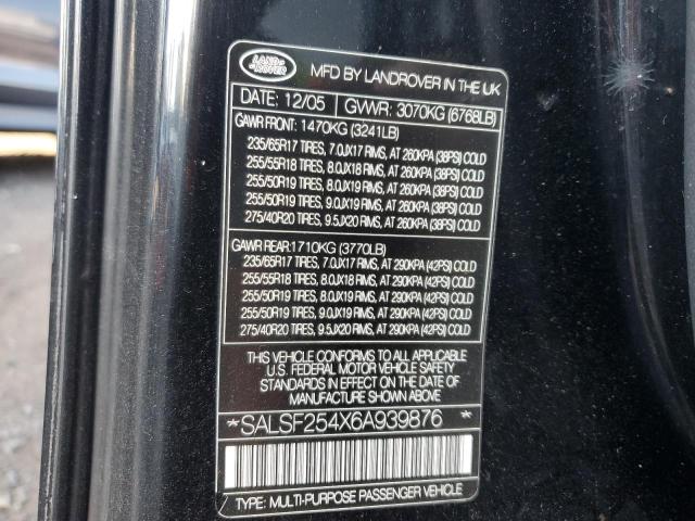 Photo 12 VIN: SALSF254X6A939876 - LAND ROVER RANGE ROVE 