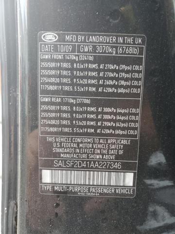 Photo 12 VIN: SALSF2D41AA227346 - LAND ROVER RANGE ROVE 