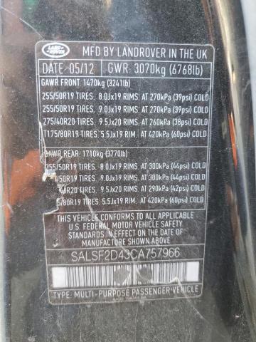 Photo 12 VIN: SALSF2D43CA757966 - LAND ROVER RANGE ROVE 