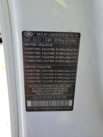 Photo 12 VIN: SALSF2D45CA740148 - LAND ROVER RANGE ROVE 