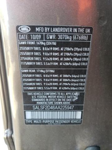 Photo 9 VIN: SALSF2D46AA225947 - LAND ROVER RANGE ROVER SPORT 