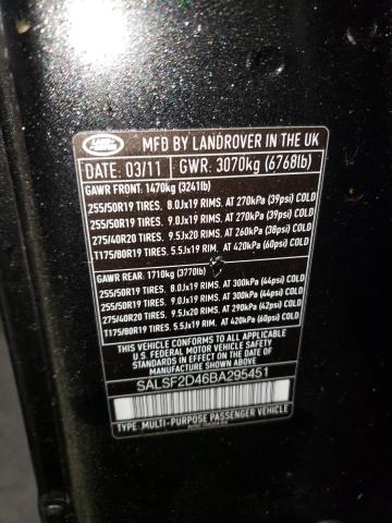 Photo 13 VIN: SALSF2D46BA295451 - LAND ROVER RANGE ROVE 