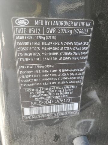 Photo 11 VIN: SALSF2D47DA761231 - LAND ROVER RANGEROVER 