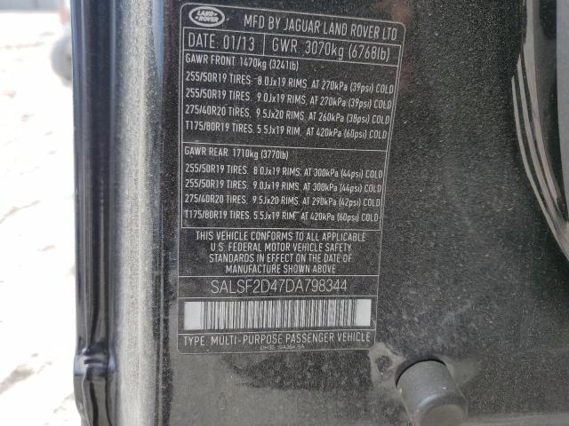 Photo 13 VIN: SALSF2D47DA798344 - LAND ROVER RANGE ROVE 