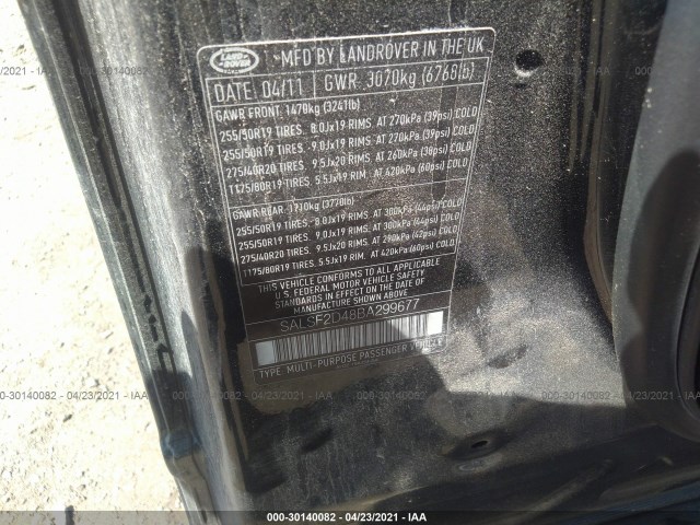 Photo 8 VIN: SALSF2D48BA299677 - LAND ROVER RANGE ROVER SPORT 