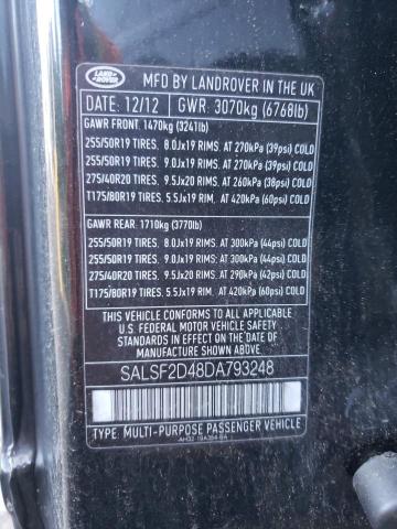 Photo 9 VIN: SALSF2D48DA793248 - LAND ROVER RANGE ROVE 