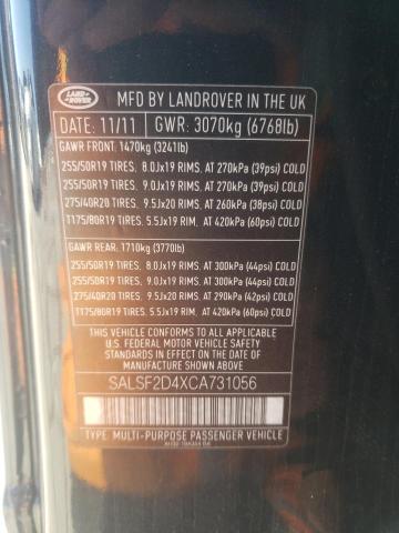 Photo 11 VIN: SALSF2D4XCA731056 - LAND ROVER RANGE ROVE 