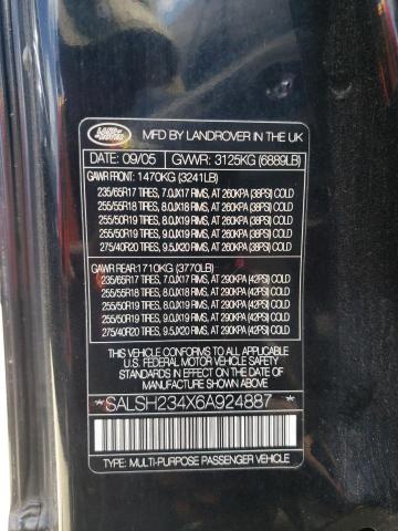 Photo 12 VIN: SALSH234X6A924887 - LAND ROVER RANGE ROVE 