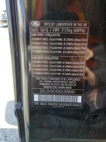 Photo 9 VIN: SALSH2E40BA269940 - LAND ROVER RANGE ROVE 