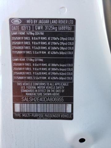 Photo 12 VIN: SALSH2E40DA806955 - LAND ROVER RANGE ROVE 